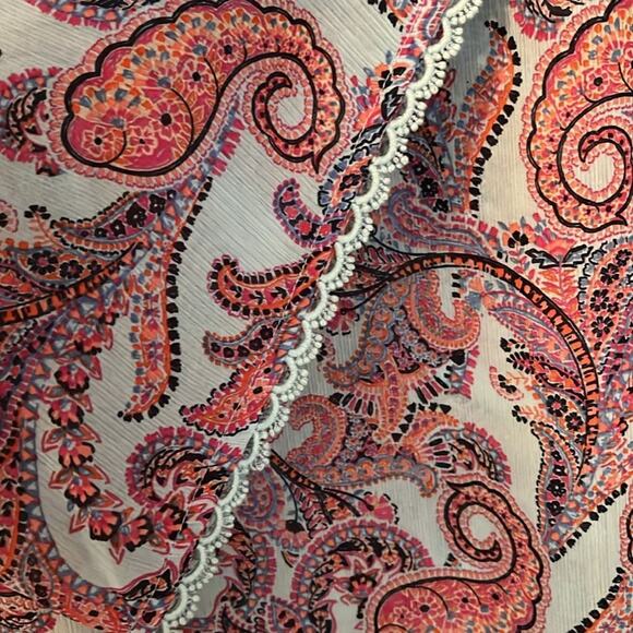 Jessica Simpson Blakely Paisley Print Scallop Edge Slv Boho Style Kimono 3X - Picture 5 of 5